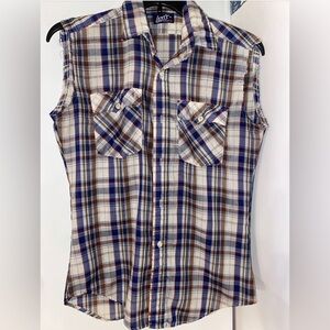 Levi plaid sleeveless men’s shirt medium